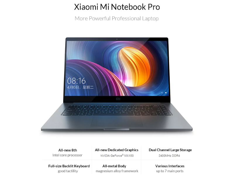 [Κωδικός κουπονιού] Xiaomi Mi Notebook Pro - με θύρα USB Type C