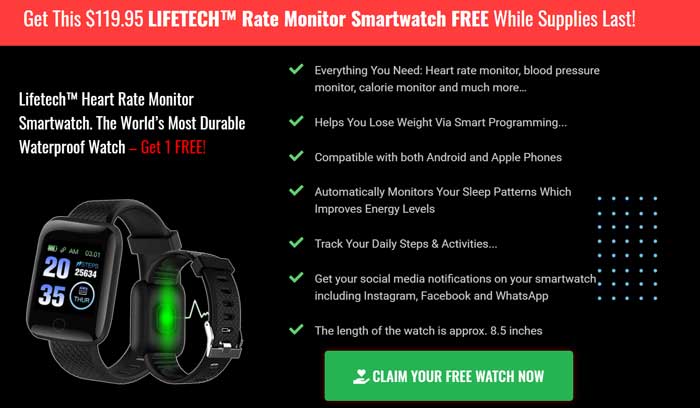 LifeTech Smart Watch - Απλή υγεία που φοριέται