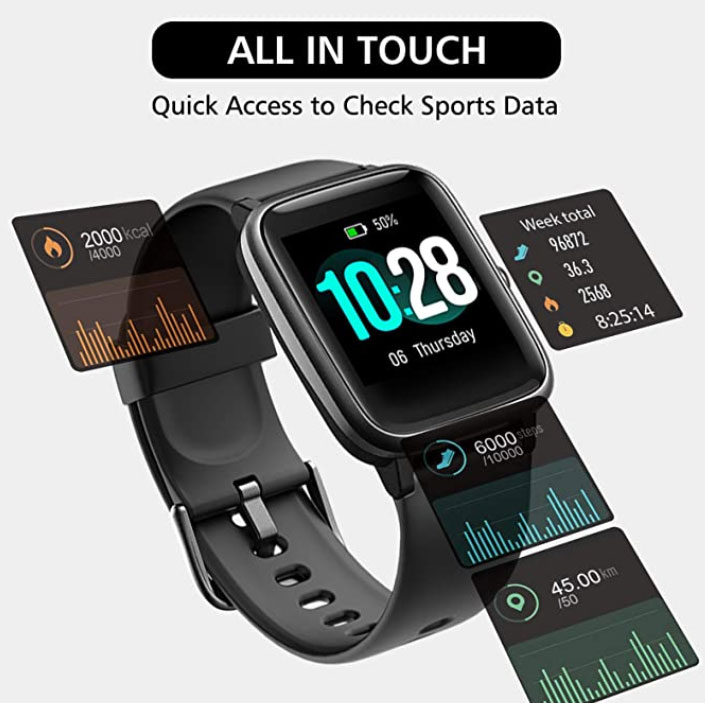 Lintelek Smartwatch - Ελαφρύ, απλό Fitness Smartwatch
