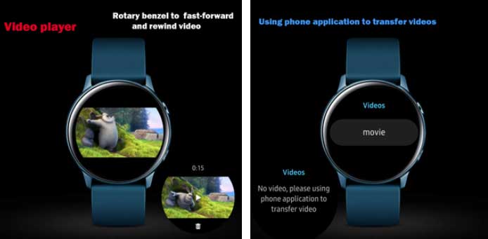 Video Player Pro για το Galaxy Watch Active 2
