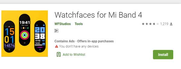 Παρακολουθήστε Faces for Mi Band 4 από το WFStudios