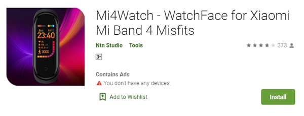 Mi4Watch - WatchFace για Xiaomi Mi Band 4 MisFits από το Ntn Studio