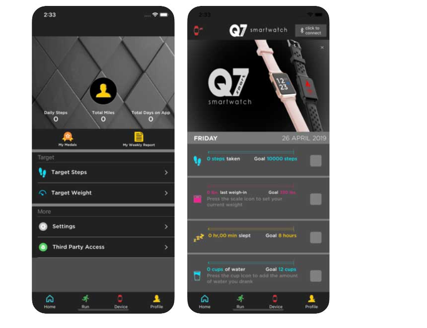 Q7 Sport Smartwatch - Ρύθμιση, εφαρμογή υποστήριξης, λήψη εγχειριδίου χρήστη