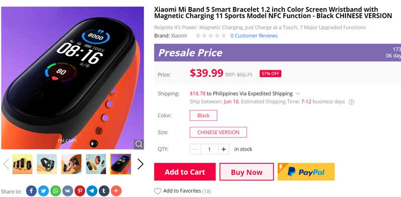 [PRESALE] Smartband Xiaomi Mi Band 5